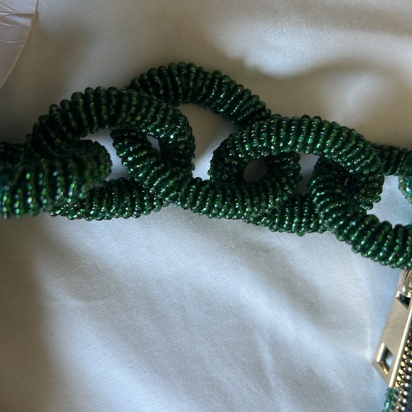 Viral ZARA Beaded and embellished deep green and black evening purse NWT - Picture 5 of 8